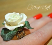 Кольца - Кольцо "Роза белая"