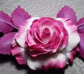 Украшения для волос - розово- малиновая роза ЛИАНА