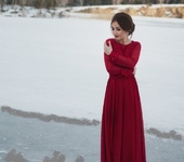 Платья - Платье из высококачественного шифона "Красное вино"