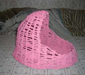 Мебель - кроватка колыбелька для куклы розовое чудо