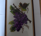 Оригинальные подарки - Картина вышитая крестиком "Виноград".