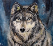 Живопись - Картина "Снежный волк"