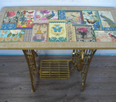 Мебель - Оригинальный стол "Ретро. Птицы, бабочки, цветы"