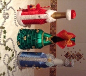 Декоративные бутылки - Новогодние чехлы на бутылку