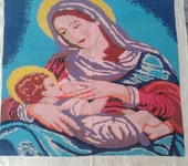 Вышитые картины - Мадонна с младенцем