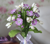 Цветы - Букет невесты с цветами из полимерной глины "Нежность весны"