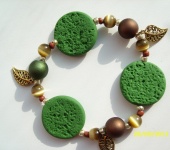 Комплекты украшений - комплект легкий и красивый из браслета и серег зеленого цвета