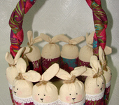 Сумки, рюкзаки - Пасхальная корзинка с зайцами