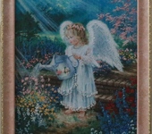 Вышитые картины - Ангел в саду