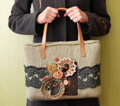 Сумки, рюкзаки - Вместительная женская сумка "Оливковая осень"