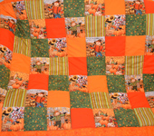 Подушки, одеяла, покрывала - Детское лоскутное одеяло "Спелые тыквы"