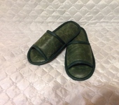 Обувь ручной работы - тапочки женские домашние из натуральной кожи