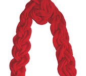 Шарфы - Шарф из шерсти "Коса", вязаный, красного цвета