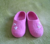 Обувь ручной работы - тапочки из шерсти "Вишнёвый сад"