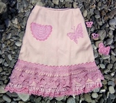Юбки - юбка льняная "Розовое бохо"