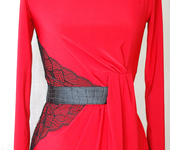 Платья - Красное платье трикотажное