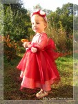 Одежда для девочек - Праздничное платье бордо с белыми цветами (на заказ)