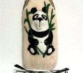Оригинальные подарки - Валяный очечник "Панда" из серии "Мой нежный и ласковый зверь"