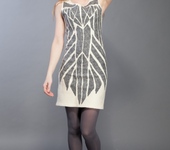 Верхняя одежда - Валяное платье "Шелковая геометрия"