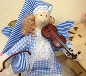 Куклы Тильды - Сплюшкин-скрипач. Интерьерная текстильная кукла.