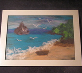 Панно - Картина из шерсти "Море"