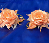 Украшения для волос - коралловые розы резиночки