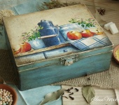 Предметы для кухни - Короб для специй/чайная коробка "Яблочное лето"