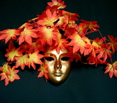 Интерьерные маски - Маска интерьерная "золотая осень" папье-маше