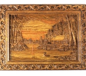 Элементы интерьера - Картина (панно) из дерева "Пейзаж"