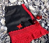 Юбки - юбка льняная "Красное и Черное"