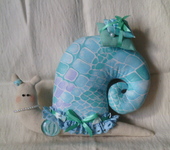 Куклы Тильды - Интерьерная текстильная игрушка улитка "Морская"