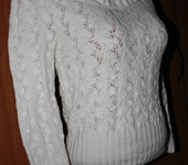 Кофты и свитера - пуловер-свитер вязаный спицами. Ажур. 100% нат. вискоза, лен, стрейч. букле