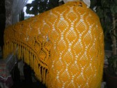 Шали, платки, палантины - Шаль желтая ананасовая