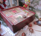 Шкатулки и копилки - "старые рождественские открытки"
