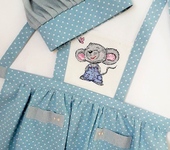 Одежда для девочек - Фартук детский с вышивкой Мышка