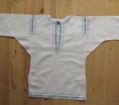Одежда для мальчиков - Славянская рубашечка с изумрудным узором