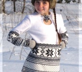 Одежда для девочек - Костюм с норвежским орнаментом (белый)