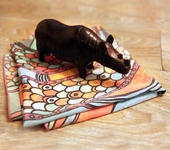 Шали, платки, палантины - Платок  с авторским рисунком "Змейка оранжевая"