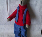 Куклы Тильды - Интерьерная текстильная игрушка Медведь с гитарой