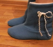 Обувь ручной работы - Домашние сапожки из флиса "Новогоднее настроение"