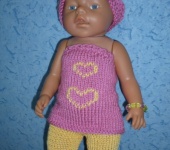 Другие куклы - Одежда для беби борн комплект "Сердечки"
