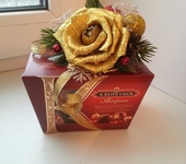 Оригинальные подарки - Коробка конфет со сладким цветком