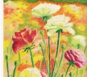 Живопись - Картина рисунок пастелью цветы