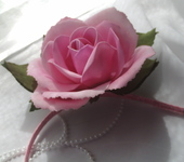 Украшения для волос - Ободок с розовой розой.
