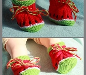 Обувь для детей - пинетки "арбузики"
