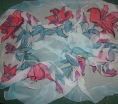 Другие аксессуары - Шелковый платок "Лилии" батик