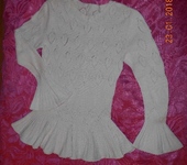 Кофты и свитера - Белая связанная спицами туника.