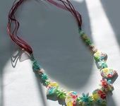 Колье, бусы - Ожерелье "Краски лета" из полимерной глины