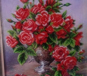 Вышитые картины - Букет роз