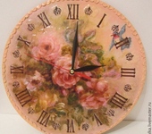 Часы - Часы настенные" Розалия" для дома ручной работы в технике декупаж